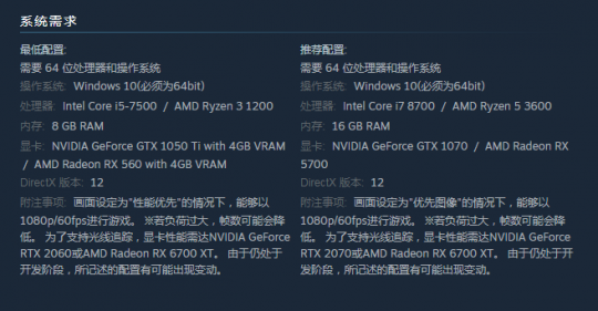 《生化危机8》PC配置要求公布 最低需求GTX 1050 Ti