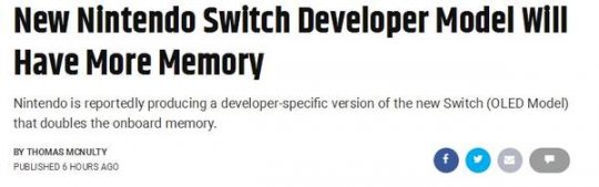 任天堂给开发者提供8GB版Switch OLED测试游戏画面