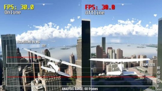 XSX版《微软飞行模拟》联网与离线画面对比 联网画面更优秀