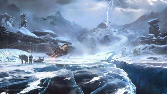 《战神：诸神黄昏》新艺术概念图 冰冻的世界蛇