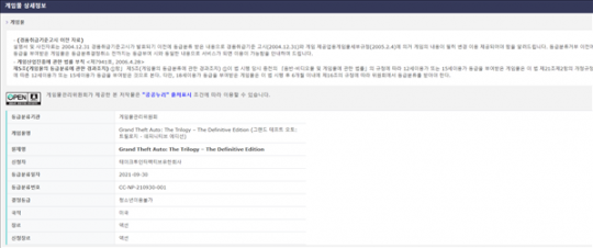 《GTA三部曲决定版》韩国评级曝光 或将于11月上线
